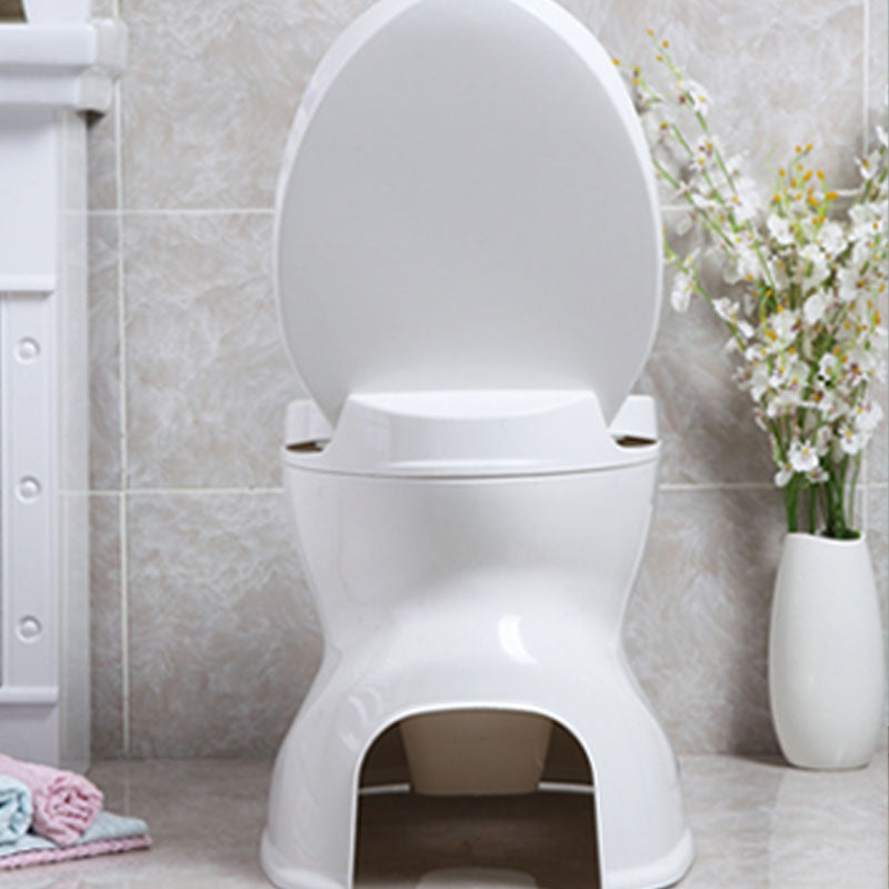 Modern Plastic Toilet Floor Mounted Toilet Bowl with Slow Close Seat for Bathroom Clearhalo 'Bathroom Remodel & Bathroom Fixtures' 'Home Improvement' 'home_improvement' 'home_improvement_toilets' 'Toilets & Bidets' 'Toilets' 6078002