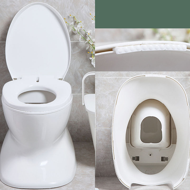 Modern Plastic Toilet Floor Mounted Toilet Bowl with Slow Close Seat for Bathroom Clearhalo 'Bathroom Remodel & Bathroom Fixtures' 'Home Improvement' 'home_improvement' 'home_improvement_toilets' 'Toilets & Bidets' 'Toilets' 6078011