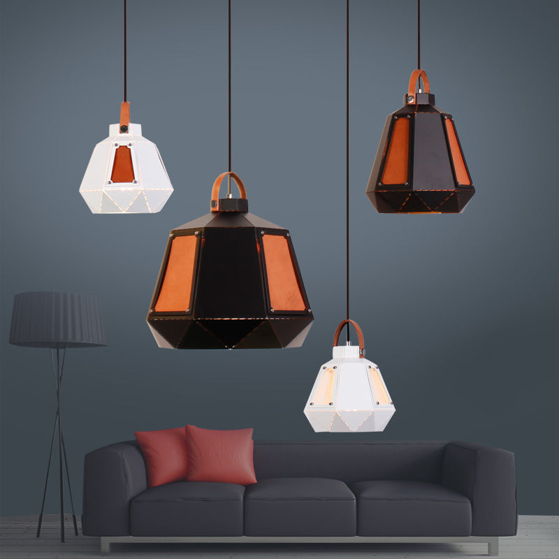 Black/White Metal Mesh Shade Pendant Light Industrial Style 1 Light Living Room Hanging Lamp, 8"/10"/14" Diameter Clearhalo 'Ceiling Lights' 'Modern Pendants' 'Modern' 'Pendant Lights' 'Pendants' Lighting' 60824