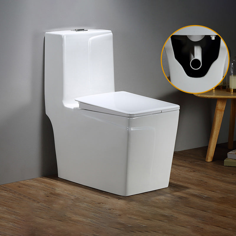 Floor Mount Flush Toilet Skirted Traditional One-Piece Toilet with Slow Close Seat 13"L x 27"W x 30"H White Clearhalo 'Bathroom Remodel & Bathroom Fixtures' 'Home Improvement' 'home_improvement' 'home_improvement_toilets' 'Toilets & Bidets' 'Toilets' 6090624