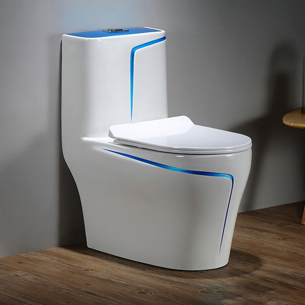 Floor Mount Flush Toilet Skirted Traditional One-Piece Toilet with Slow Close Seat Clearhalo 'Bathroom Remodel & Bathroom Fixtures' 'Home Improvement' 'home_improvement' 'home_improvement_toilets' 'Toilets & Bidets' 'Toilets' 6090626