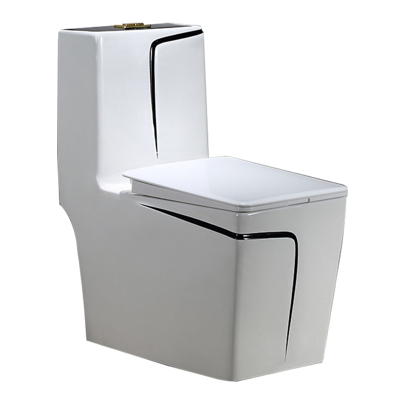 Floor Mount Flush Toilet Skirted Traditional One-Piece Toilet with Slow Close Seat Clearhalo 'Bathroom Remodel & Bathroom Fixtures' 'Home Improvement' 'home_improvement' 'home_improvement_toilets' 'Toilets & Bidets' 'Toilets' 6090630