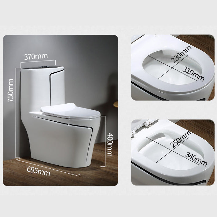 Floor Mount Flush Toilet Skirted Traditional One-Piece Toilet with Slow Close Seat Clearhalo 'Bathroom Remodel & Bathroom Fixtures' 'Home Improvement' 'home_improvement' 'home_improvement_toilets' 'Toilets & Bidets' 'Toilets' 6090631