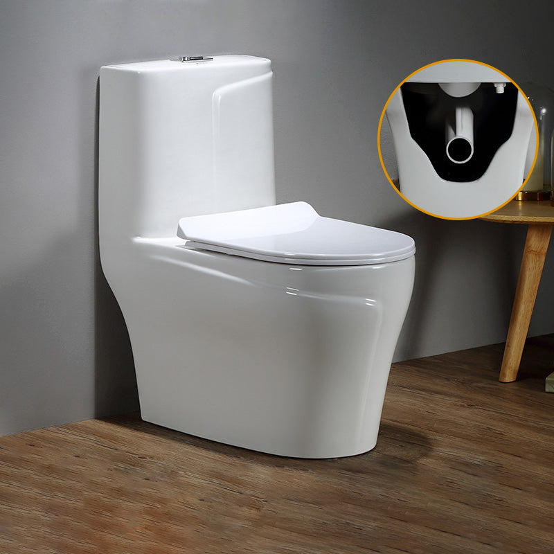 Floor Mount Flush Toilet Skirted Traditional One-Piece Toilet with Slow Close Seat 15"L x 27"W x 30"H White Clearhalo 'Bathroom Remodel & Bathroom Fixtures' 'Home Improvement' 'home_improvement' 'home_improvement_toilets' 'Toilets & Bidets' 'Toilets' 6090633