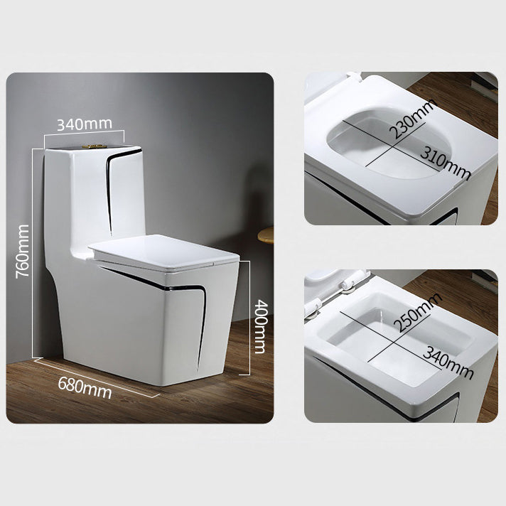 Floor Mount Flush Toilet Skirted Traditional One-Piece Toilet with Slow Close Seat Clearhalo 'Bathroom Remodel & Bathroom Fixtures' 'Home Improvement' 'home_improvement' 'home_improvement_toilets' 'Toilets & Bidets' 'Toilets' 6090634
