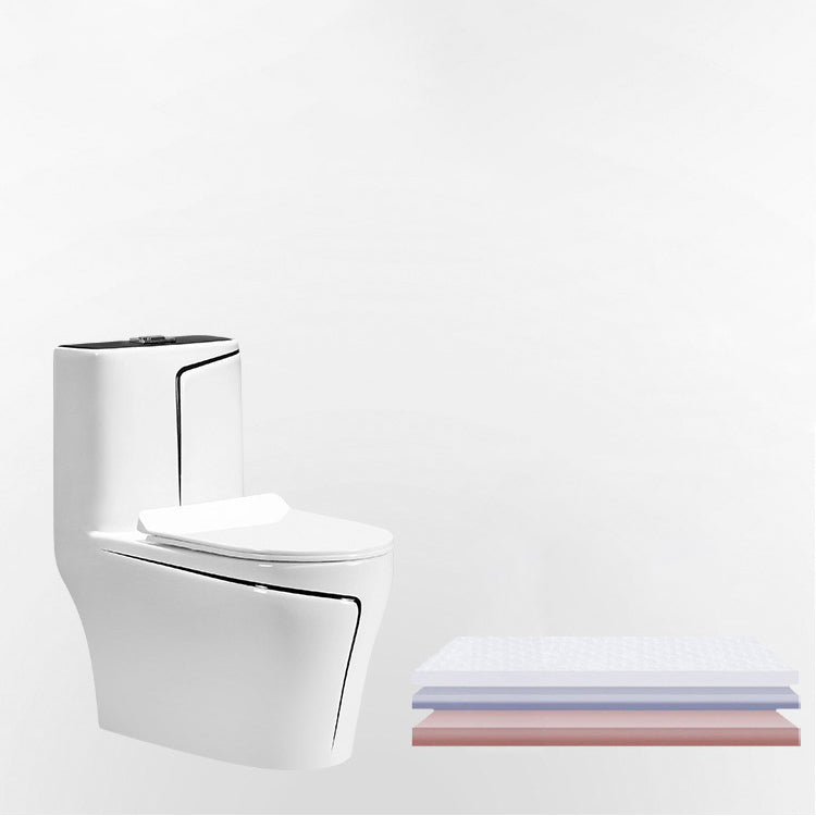 Floor Mount Flush Toilet Skirted Traditional One-Piece Toilet with Slow Close Seat Clearhalo 'Bathroom Remodel & Bathroom Fixtures' 'Home Improvement' 'home_improvement' 'home_improvement_toilets' 'Toilets & Bidets' 'Toilets' 6090640