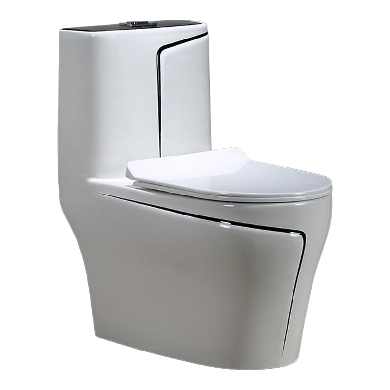 Floor Mount Flush Toilet Skirted Traditional One-Piece Toilet with Slow Close Seat Clearhalo 'Bathroom Remodel & Bathroom Fixtures' 'Home Improvement' 'home_improvement' 'home_improvement_toilets' 'Toilets & Bidets' 'Toilets' 6090643
