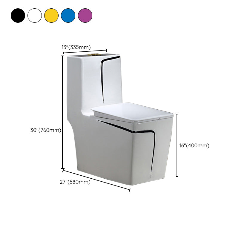 Floor Mount Flush Toilet Skirted Traditional One-Piece Toilet with Slow Close Seat Clearhalo 'Bathroom Remodel & Bathroom Fixtures' 'Home Improvement' 'home_improvement' 'home_improvement_toilets' 'Toilets & Bidets' 'Toilets' 6090647