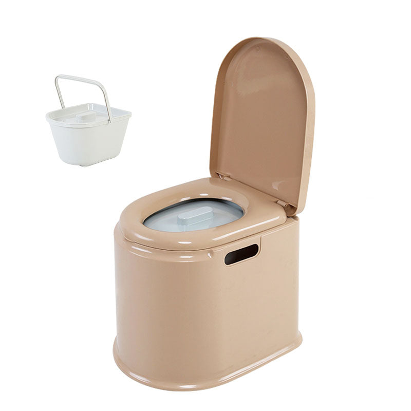 Contemporary Plastic Toilet Floor Mounted Toilet Bowl for Washroom 16"L x 19"W x 16"H Khaki Solid Barrel Clearhalo 'Bathroom Remodel & Bathroom Fixtures' 'Home Improvement' 'home_improvement' 'home_improvement_toilets' 'Toilets & Bidets' 'Toilets' 6090808