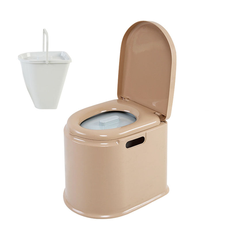 Contemporary Plastic Toilet Floor Mounted Toilet Bowl for Washroom 16"L x 19"W x 16"H Khaki Hollow Barrel Clearhalo 'Bathroom Remodel & Bathroom Fixtures' 'Home Improvement' 'home_improvement' 'home_improvement_toilets' 'Toilets & Bidets' 'Toilets' 6090809