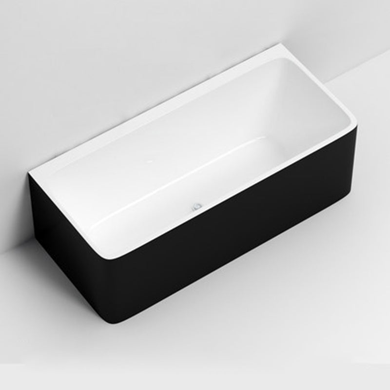 Modern Rectangular Alcove Bath Tub Acrylic Bath Tub for Home Black Tub Clearhalo 'Bathroom Remodel & Bathroom Fixtures' 'Bathtubs' 'Home Improvement' 'home_improvement' 'home_improvement_bathtubs' 'Showers & Bathtubs' 6093507