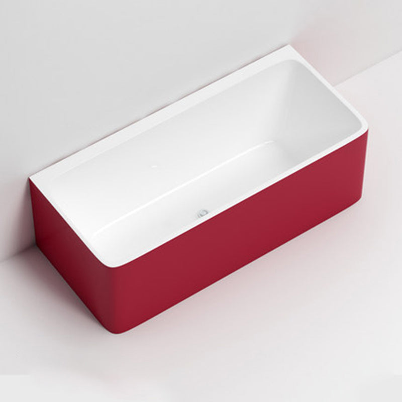 Modern Rectangular Alcove Bath Tub Acrylic Bath Tub for Home Red Tub Clearhalo 'Bathroom Remodel & Bathroom Fixtures' 'Bathtubs' 'Home Improvement' 'home_improvement' 'home_improvement_bathtubs' 'Showers & Bathtubs' 6093508