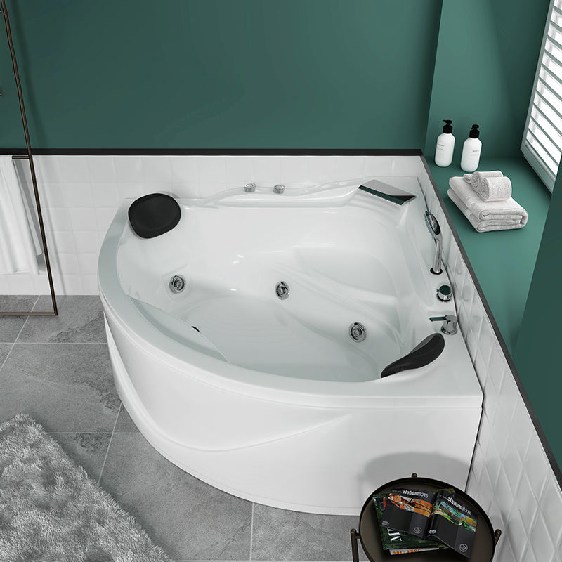 Bathroom Corner Bath Tub Acrylic Modern Bathtub with Drain and Overflow Trim Clearhalo 'Bathroom Remodel & Bathroom Fixtures' 'Bathtubs' 'Home Improvement' 'home_improvement' 'home_improvement_bathtubs' 'Showers & Bathtubs' 6093538