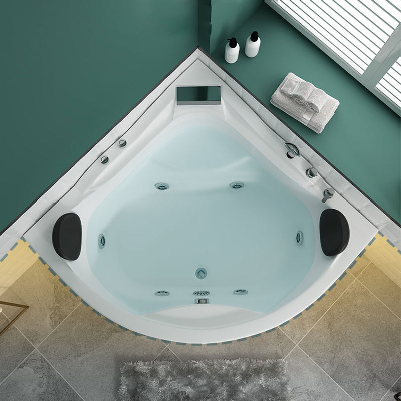 Bathroom Corner Bath Tub Acrylic Modern Bathtub with Drain and Overflow Trim Clearhalo 'Bathroom Remodel & Bathroom Fixtures' 'Bathtubs' 'Home Improvement' 'home_improvement' 'home_improvement_bathtubs' 'Showers & Bathtubs' 6093543