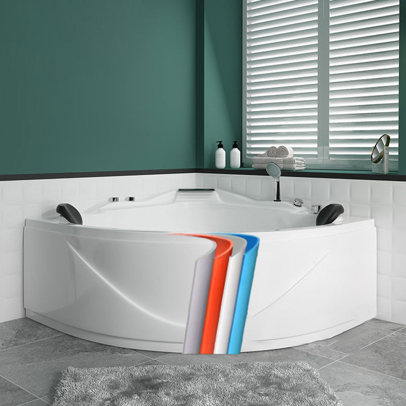 Bathroom Corner Bath Tub Acrylic Modern Bathtub with Drain and Overflow Trim Clearhalo 'Bathroom Remodel & Bathroom Fixtures' 'Bathtubs' 'Home Improvement' 'home_improvement' 'home_improvement_bathtubs' 'Showers & Bathtubs' 6093544