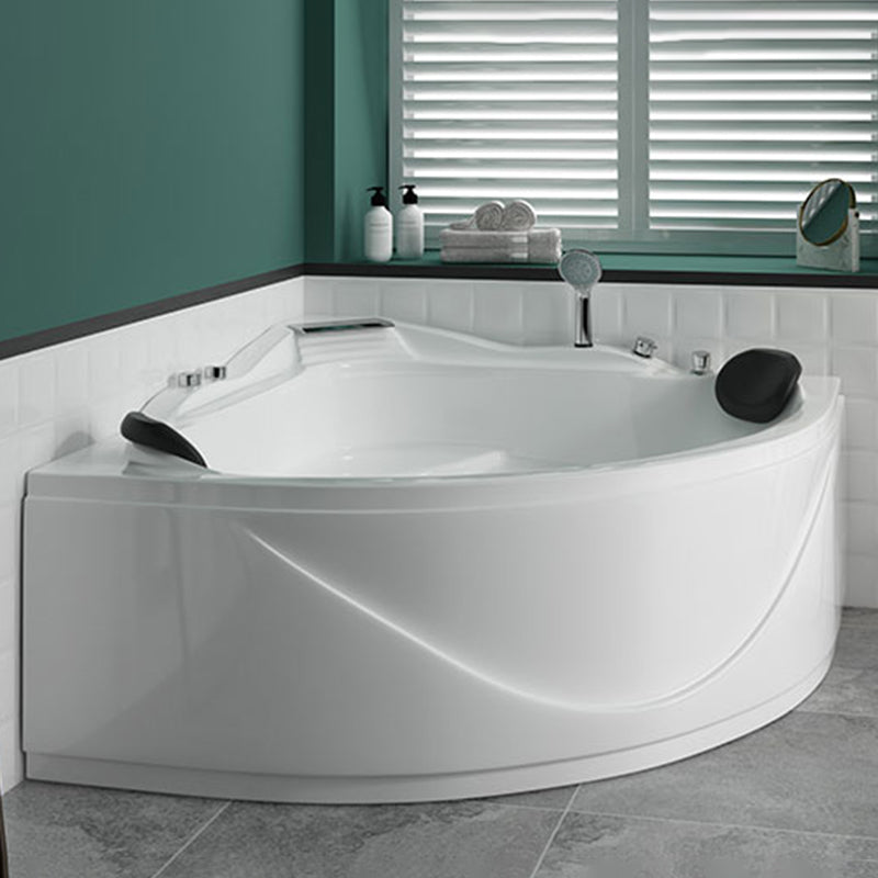 Bathroom Corner Bath Tub Acrylic Modern Bathtub with Drain and Overflow Trim Clearhalo 'Bathroom Remodel & Bathroom Fixtures' 'Bathtubs' 'Home Improvement' 'home_improvement' 'home_improvement_bathtubs' 'Showers & Bathtubs' 6093552