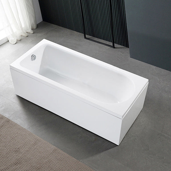 Modern Acrylic Home Bathtub Freestanding Rectangular Tub in White Left Clearhalo 'Bathroom Remodel & Bathroom Fixtures' 'Bathtubs' 'Home Improvement' 'home_improvement' 'home_improvement_bathtubs' 'Showers & Bathtubs' 6093630