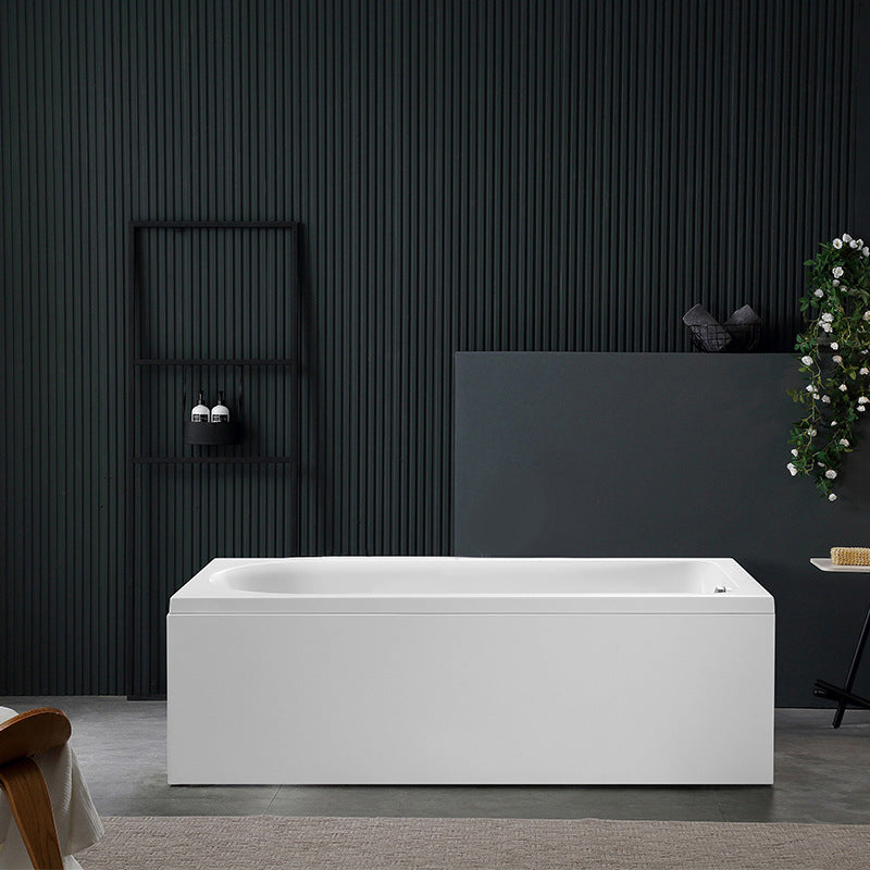 Modern Acrylic Home Bathtub Freestanding Rectangular Tub in White Clearhalo 'Bathroom Remodel & Bathroom Fixtures' 'Bathtubs' 'Home Improvement' 'home_improvement' 'home_improvement_bathtubs' 'Showers & Bathtubs' 6093631