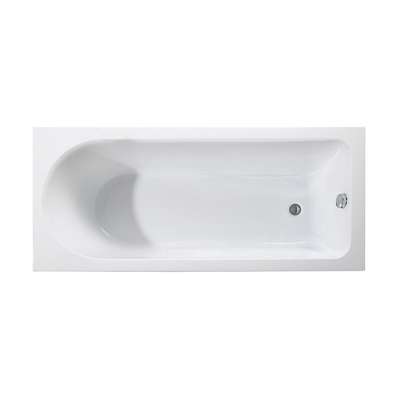 Modern Acrylic Home Bathtub Freestanding Rectangular Tub in White Clearhalo 'Bathroom Remodel & Bathroom Fixtures' 'Bathtubs' 'Home Improvement' 'home_improvement' 'home_improvement_bathtubs' 'Showers & Bathtubs' 6093634