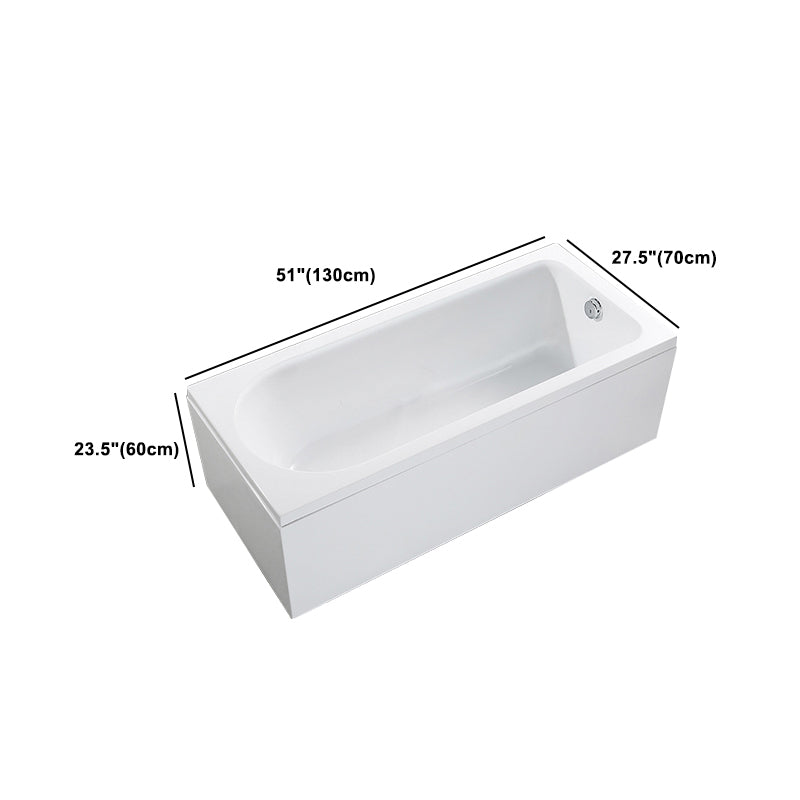 Modern Acrylic Home Bathtub Freestanding Rectangular Tub in White Clearhalo 'Bathroom Remodel & Bathroom Fixtures' 'Bathtubs' 'Home Improvement' 'home_improvement' 'home_improvement_bathtubs' 'Showers & Bathtubs' 6093644