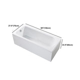 Modern Acrylic Home Bathtub Freestanding Rectangular Tub in White Clearhalo 'Bathroom Remodel & Bathroom Fixtures' 'Bathtubs' 'Home Improvement' 'home_improvement' 'home_improvement_bathtubs' 'Showers & Bathtubs' 6093647