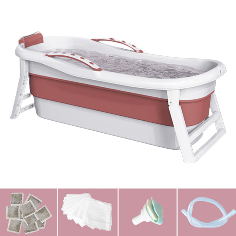 Modern Rectangular Folding Bathtub Freestanding Plastic Soaking for Bathroom Pink Uncovered & Massage Clearhalo 'Bathroom Remodel & Bathroom Fixtures' 'Bathtubs' 'Home Improvement' 'home_improvement' 'home_improvement_bathtubs' 'Showers & Bathtubs' 6108220