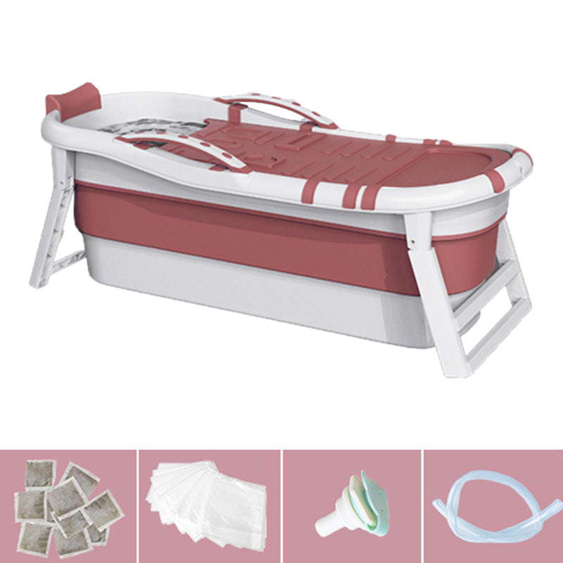 Modern Rectangular Folding Bathtub Freestanding Plastic Soaking for Bathroom Pink 59"L x 24"W x 20"H Covered & Massage Clearhalo 'Bathroom Remodel & Bathroom Fixtures' 'Bathtubs' 'Home Improvement' 'home_improvement' 'home_improvement_bathtubs' 'Showers & Bathtubs' 6108223