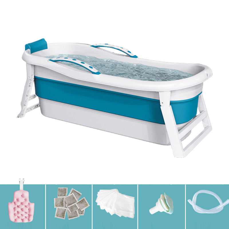 Modern Rectangular Folding Bathtub Freestanding Plastic Soaking for Bathroom Blue Uncovered & Cushion & Massage Clearhalo 'Bathroom Remodel & Bathroom Fixtures' 'Bathtubs' 'Home Improvement' 'home_improvement' 'home_improvement_bathtubs' 'Showers & Bathtubs' 6108235