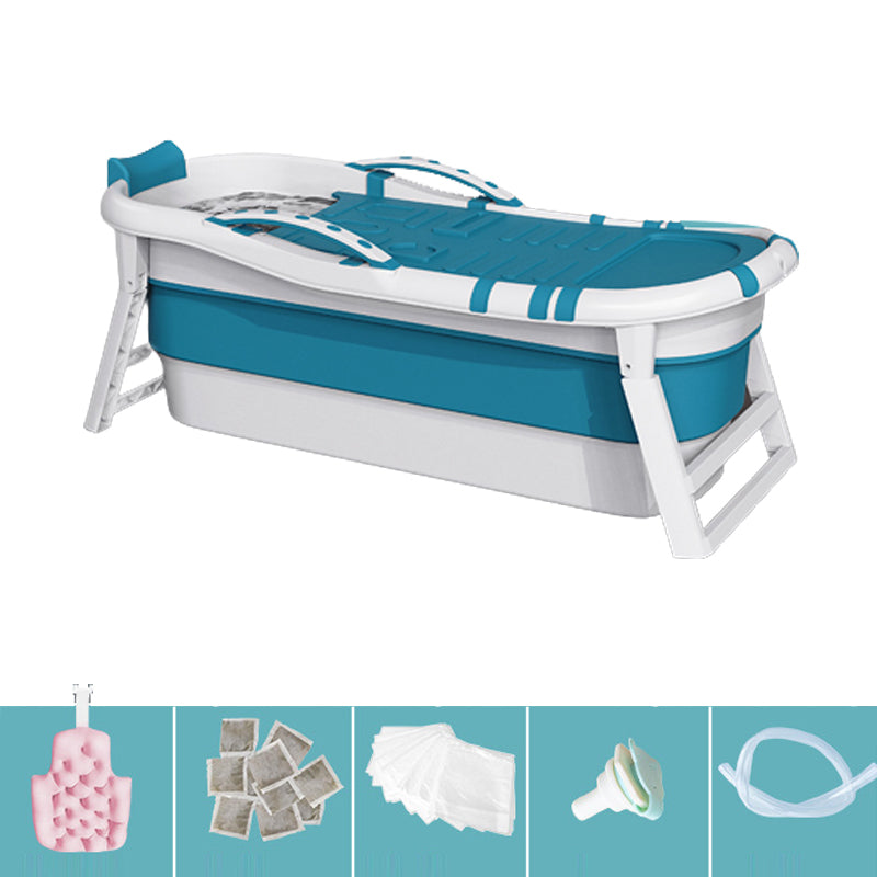 Modern Rectangular Folding Bathtub Freestanding Plastic Soaking for Bathroom Blue Covered & Cushion & Massage Clearhalo 'Bathroom Remodel & Bathroom Fixtures' 'Bathtubs' 'Home Improvement' 'home_improvement' 'home_improvement_bathtubs' 'Showers & Bathtubs' 6108237