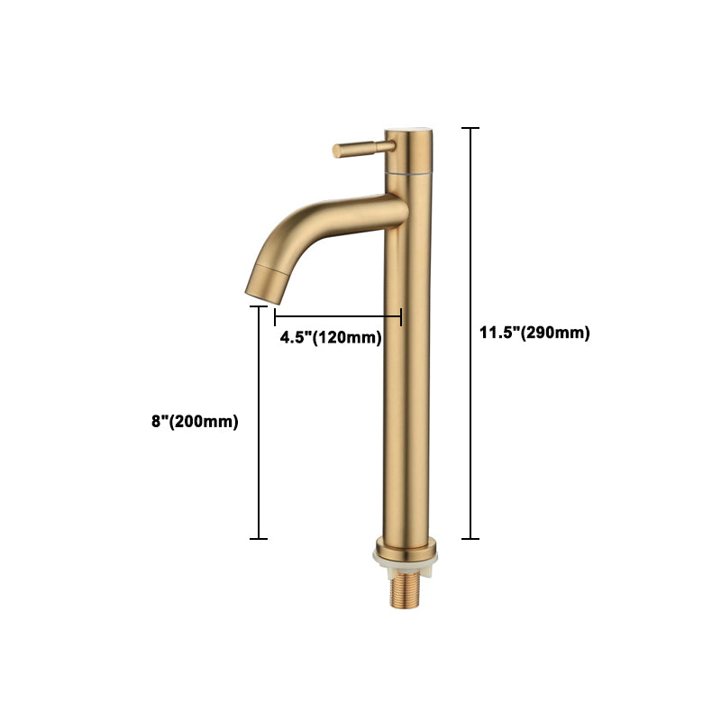 Circular Single Handle Bathroom Faucet Single Hole Vessel Sink Faucet in Brush Gold Clearhalo 'Bathroom Remodel & Bathroom Fixtures' 'Bathroom Sink Faucets' 'Bathroom Sinks & Faucet Components' 'bathroom_sink_faucets' 'Home Improvement' 'home_improvement' 'home_improvement_bathroom_sink_faucets' 6111654