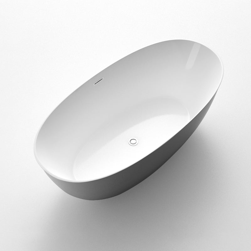 Soaking Oval Freestanding Bathtub Modern Acrylic Bathtub with Overflow Trim Grey Tub Clearhalo 'Bathroom Remodel & Bathroom Fixtures' 'Bathtubs' 'Home Improvement' 'home_improvement' 'home_improvement_bathtubs' 'Showers & Bathtubs' 6116002