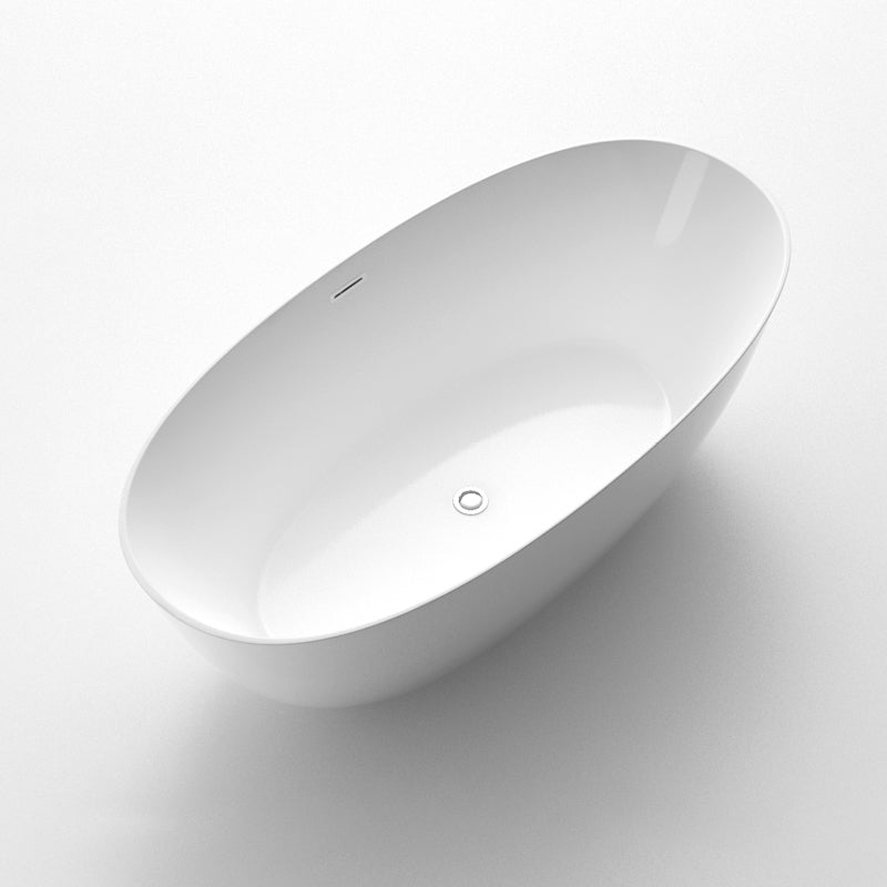 Soaking Oval Freestanding Bathtub Modern Acrylic Bathtub with Overflow Trim White Tub Clearhalo 'Bathroom Remodel & Bathroom Fixtures' 'Bathtubs' 'Home Improvement' 'home_improvement' 'home_improvement_bathtubs' 'Showers & Bathtubs' 6116003