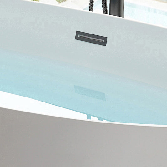 Soaking Oval Freestanding Bathtub Modern Acrylic Bathtub with Overflow Trim Clearhalo 'Bathroom Remodel & Bathroom Fixtures' 'Bathtubs' 'Home Improvement' 'home_improvement' 'home_improvement_bathtubs' 'Showers & Bathtubs' 6116013
