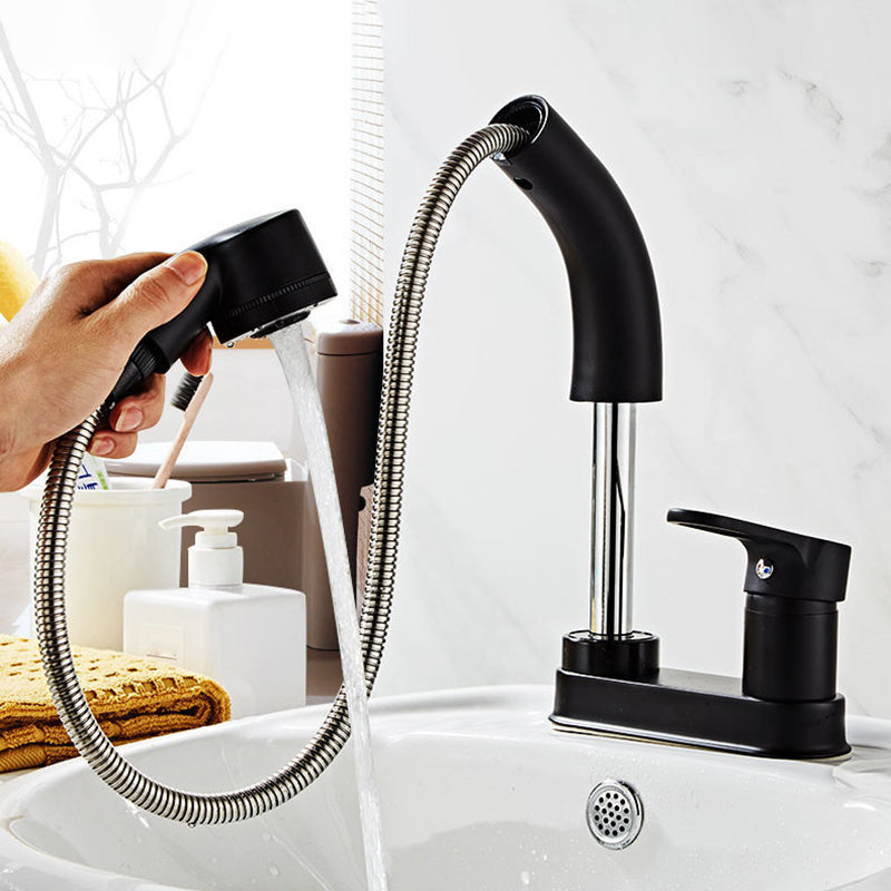 Low Arc Bathroom Sink Faucet with 1 Handle Vessel Faucet with Overflow Clearhalo 'Bathroom Remodel & Bathroom Fixtures' 'Bathroom Sink Faucets' 'Bathroom Sinks & Faucet Components' 'bathroom_sink_faucets' 'Home Improvement' 'home_improvement' 'home_improvement_bathroom_sink_faucets' 6116275