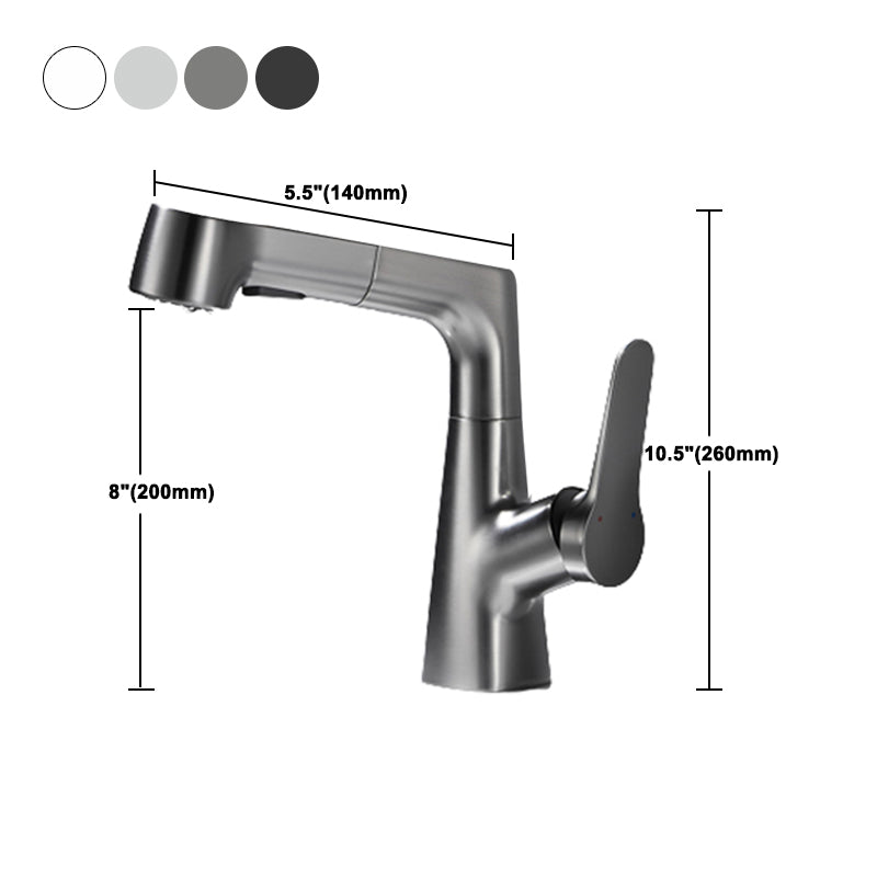 1-Handle Brushed Nickel Widespread Faucet Single Hole Bathroom Vessel Faucet with Brass Clearhalo 'Bathroom Remodel & Bathroom Fixtures' 'Bathroom Sink Faucets' 'Bathroom Sinks & Faucet Components' 'bathroom_sink_faucets' 'Home Improvement' 'home_improvement' 'home_improvement_bathroom_sink_faucets' 6116308