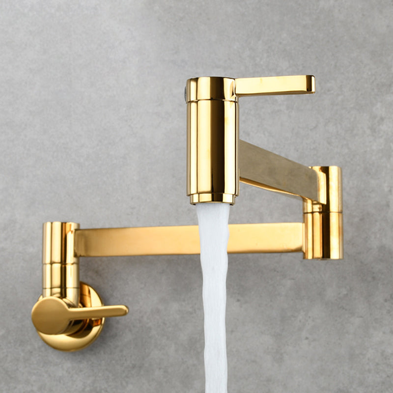 1-Handle Brushed Nickel Widespread Faucet 1 Hole Wall Mounted Bathroom Faucet with Brass Brass Single Pattern Clearhalo 'Bathroom Remodel & Bathroom Fixtures' 'Bathroom Sink Faucets' 'Bathroom Sinks & Faucet Components' 'bathroom_sink_faucets' 'Home Improvement' 'home_improvement' 'home_improvement_bathroom_sink_faucets' 6116312