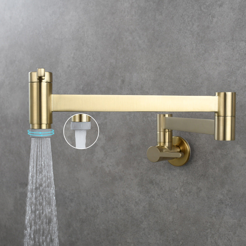 1-Handle Brushed Nickel Widespread Faucet 1 Hole Wall Mounted Bathroom Faucet with Brass Gold Dual Mode Clearhalo 'Bathroom Remodel & Bathroom Fixtures' 'Bathroom Sink Faucets' 'Bathroom Sinks & Faucet Components' 'bathroom_sink_faucets' 'Home Improvement' 'home_improvement' 'home_improvement_bathroom_sink_faucets' 6116322