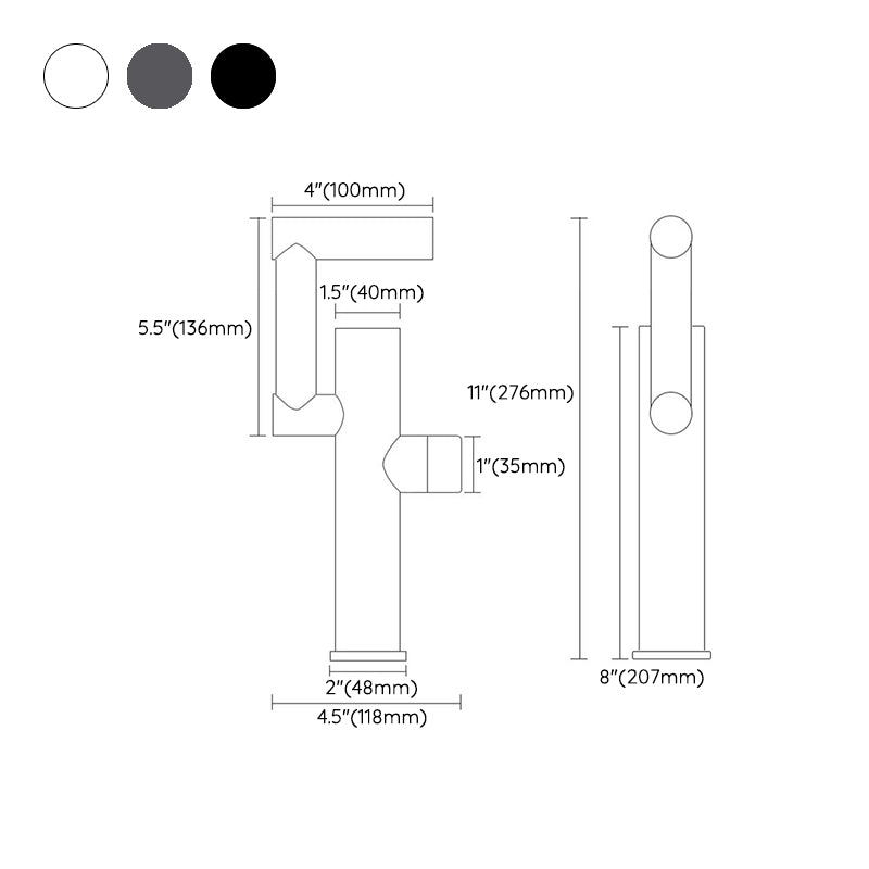 Contemporary Sink Faucet Solid Color Knob Handle Brass Bathroom Faucet Clearhalo 'Bathroom Remodel & Bathroom Fixtures' 'Bathroom Sink Faucets' 'Bathroom Sinks & Faucet Components' 'bathroom_sink_faucets' 'Home Improvement' 'home_improvement' 'home_improvement_bathroom_sink_faucets' 6120625