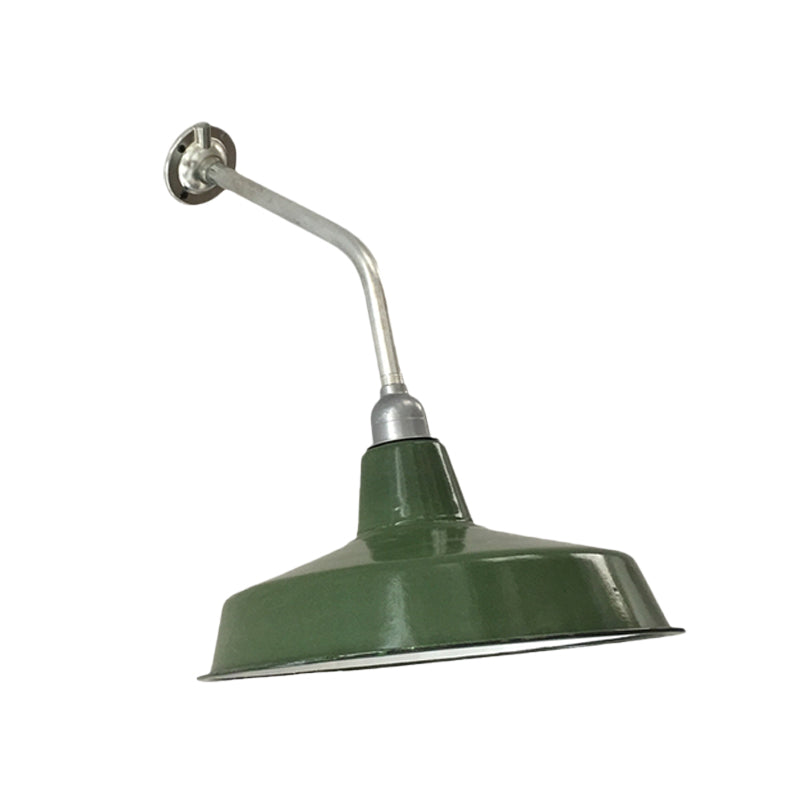 12"/14" Wide 1 Bulb Iron Wall Light Farmhouse Green Barn Outdoor Wall Mount Sconce with Bend Arm Clearhalo 'Art deco wall lights' 'Cast Iron' 'Glass' 'Industrial wall lights' 'Industrial' 'Middle century wall lights' 'Modern' 'Rustic wall lights' 'Tiffany' 'Traditional wall lights' 'Wall Lamps & Sconces' 'Wall Lights' Lighting' 612093