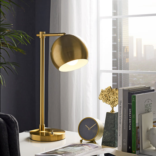 LED Ball Desk Lighting Industrial Gold Metallic Night Lamp with Plug-In Cord for Bedroom Gold Clearhalo 'Lamps' 'Table Lamps' Lighting' 612168