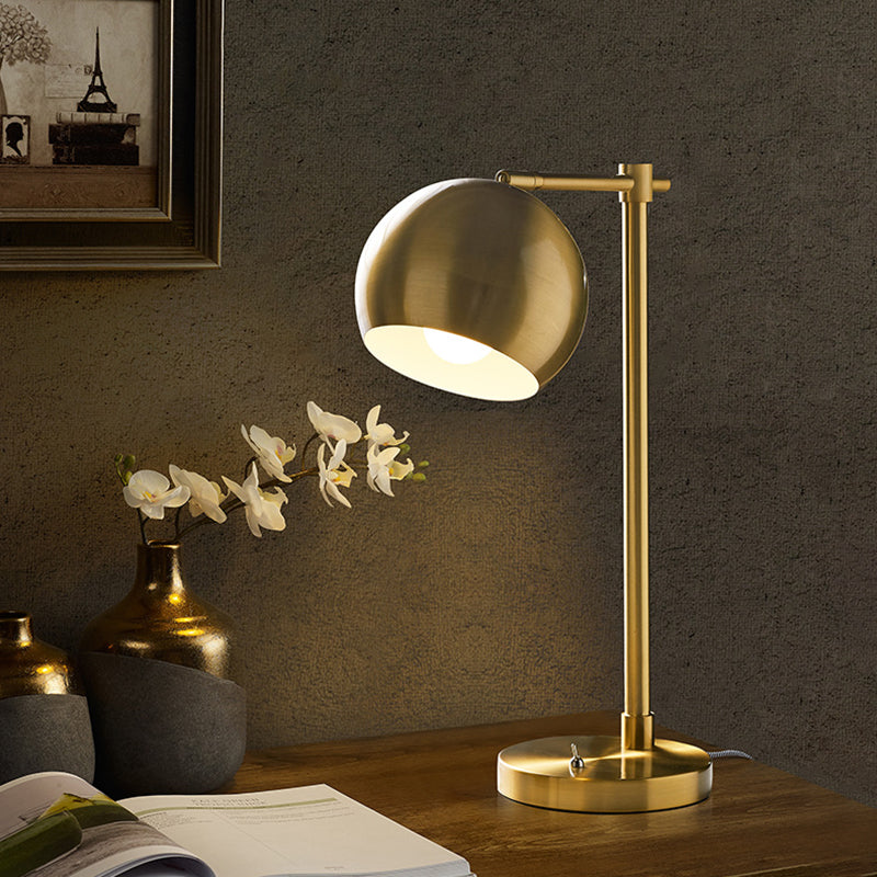 LED Ball Desk Lighting Industrial Gold Metallic Night Lamp with Plug-In Cord for Bedroom Clearhalo 'Lamps' 'Table Lamps' Lighting' 612169