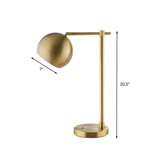 LED Ball Desk Lighting Industrial Gold Metallic Night Lamp with Plug-In Cord for Bedroom Clearhalo 'Lamps' 'Table Lamps' Lighting' 612172