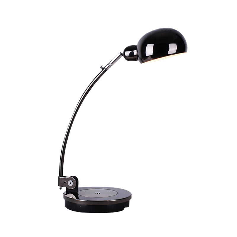 LED Domed Shade Reading Lamp Vintage Style Black/Silver/Bronze Finish Metal Task Lighting for Office Clearhalo 'Lamps' 'Table Lamps' Lighting' 612228