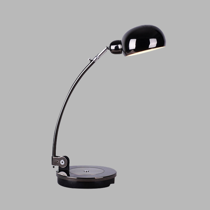 LED Domed Shade Reading Lamp Vintage Style Black/Silver/Bronze Finish Metal Task Lighting for Office Clearhalo 'Lamps' 'Table Lamps' Lighting' 612229