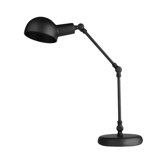 LED Task Light Industrial Style Domed Metallic Reading Book Lamp in Black with Swing Arm Clearhalo 'Lamps' 'Table Lamps' Lighting' 612265