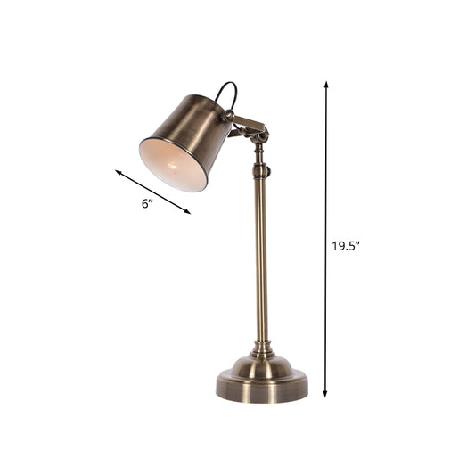 Metallic Bell Adjustable Table Lighting Antiqued 1 Light Study Room Reading Lamp in Silver Clearhalo 'Lamps' 'Table Lamps' Lighting' 612272