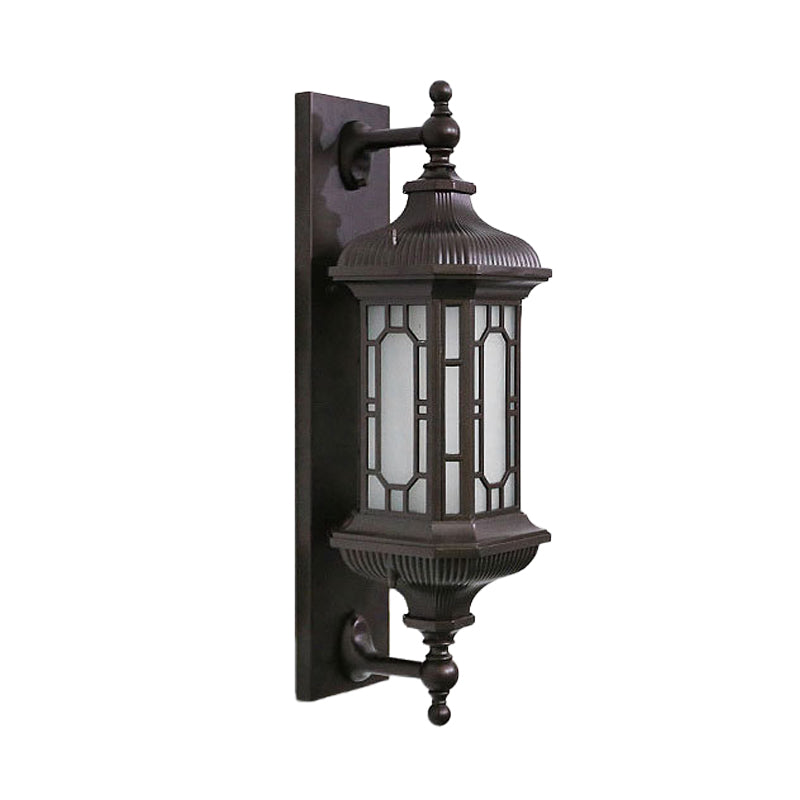 Farmhouse Rectangle Sconce Light Fixture 1 Bulb Aluminum Wall Lamp Fixture in Black for Courtyard Clearhalo 'Wall Lamps & Sconces' 'Wall Lights' Lighting' 612298