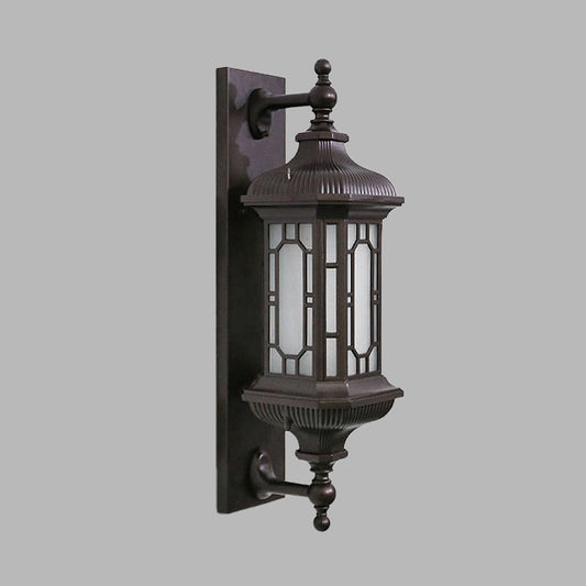 Farmhouse Rectangle Sconce Light Fixture 1 Bulb Aluminum Wall Lamp Fixture in Black for Courtyard Clearhalo 'Wall Lamps & Sconces' 'Wall Lights' Lighting' 612299