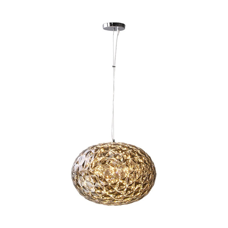 10"/12" W LED Bedside Pendant Lighting Contemporary Grey Hanging Lamp with Ball Acrylic Shade Clearhalo 'Ceiling Lights' 'Modern Pendants' 'Modern' 'Pendant Lights' 'Pendants' Lighting' 612342