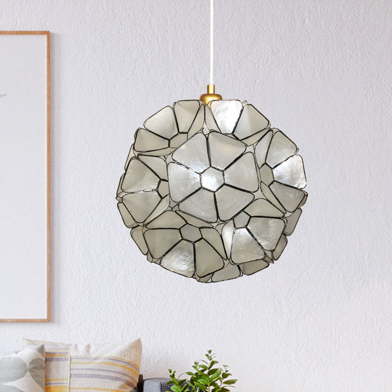 Black Blossom Pendant Light Fixture Modernist 1 Head Shell Hanging Ceiling Lamp with Splicing Design Clearhalo 'Ceiling Lights' 'Modern Pendants' 'Modern' 'Pendant Lights' 'Pendants' Lighting' 612346